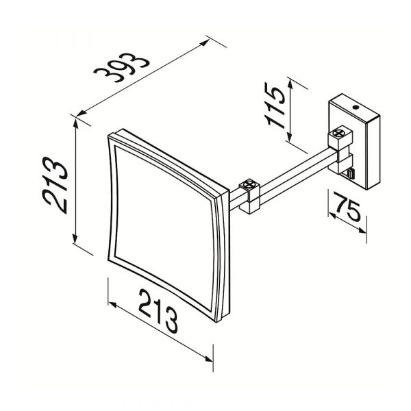 Shaving mirror with 2 arms 5x magnification Chrome (911099) - Image 5