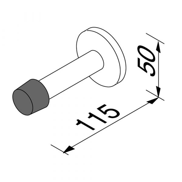 Door stop 5 cm Brushed stainless steel (911127) - Image 2