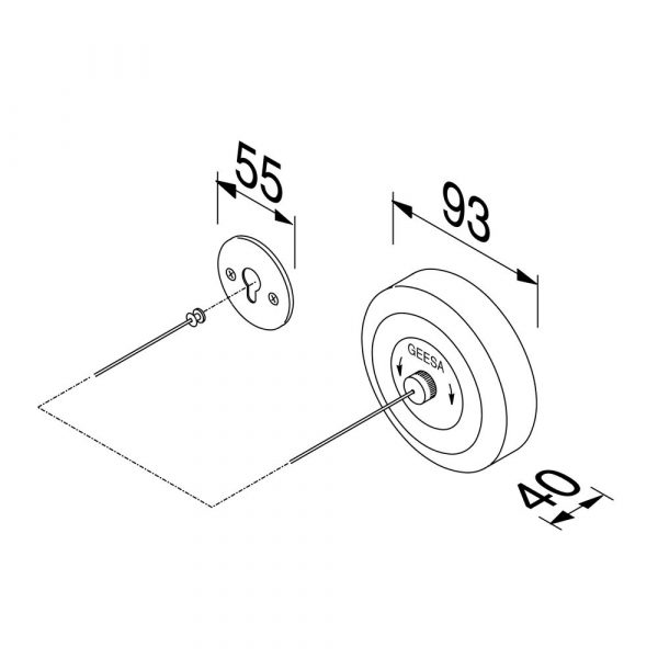 Washing line retractable Polished stainless steel (91134) - Image 3