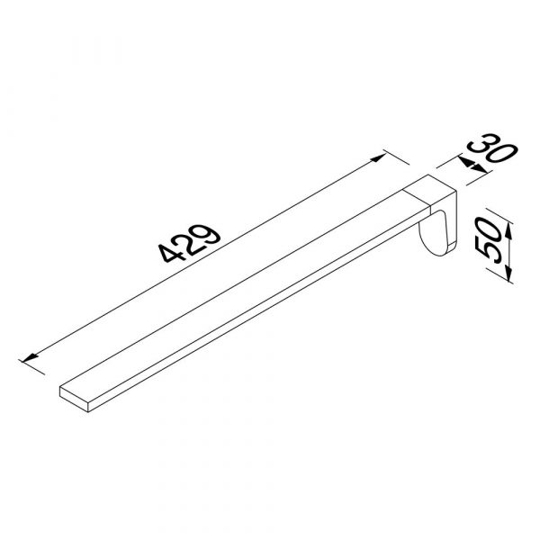 Towel rail with 1 arm Chrome (914505-02) - Image 5