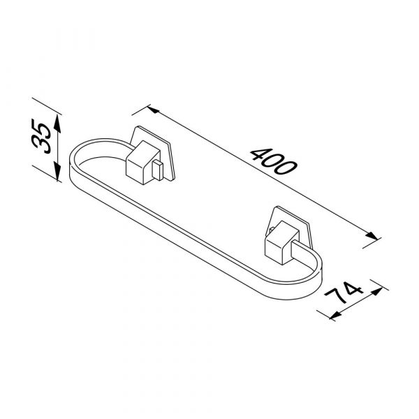 Towel rail 40 cm Chrome (915121-40) - Image 2