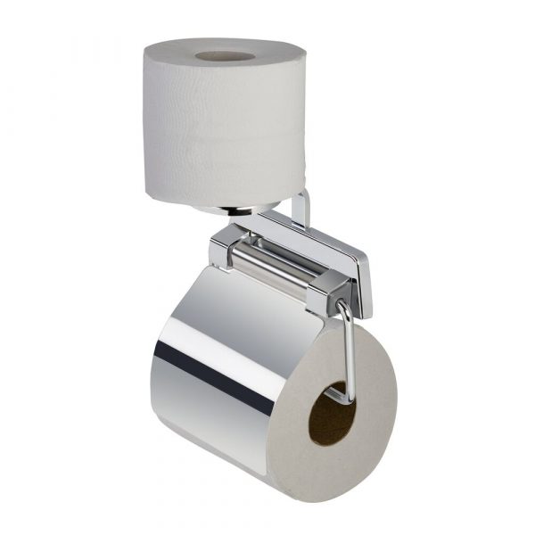 Toilet roll holder with cover and spare toilet roll holder Chrome (915144A) - Image 2