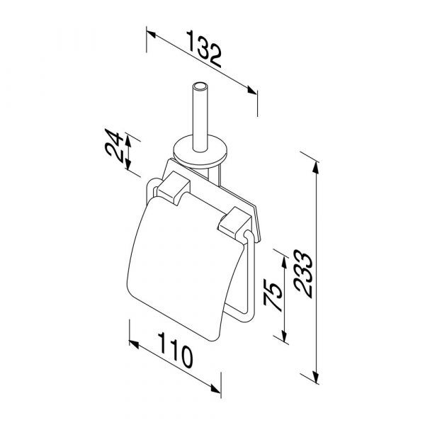 Toilet roll holder with cover and spare toilet roll holder Chrome (915144A) - Image 3