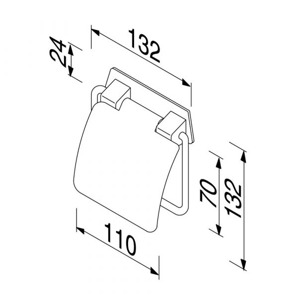 Toilet roll holder with cover Chrome (915144) - Image 2