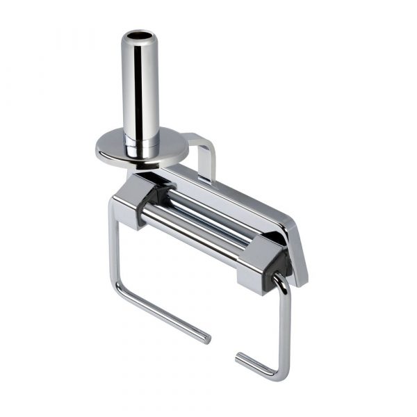 Toilet roll holder without cover with spring and spare toilet roll holder Chrome (915146A)