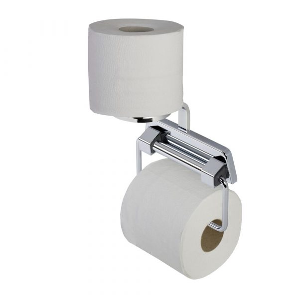 Toilet roll holder without cover with spring and spare toilet roll holder Chrome (915146A) - Image 2