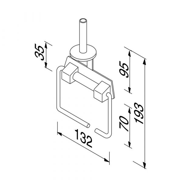 Toilet roll holder without cover with spring and spare toilet roll holder Chrome (915146A) - Image 3