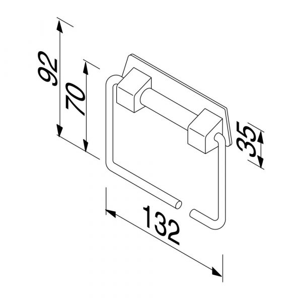 Toilet roll holder without cover with spring Chrome (915146) - Image 2