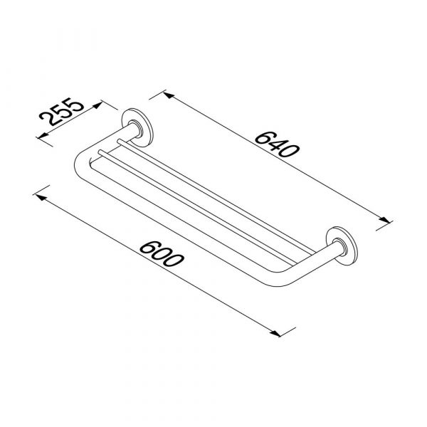 Towel rail 60 cm Chrome (915353) - Image 2