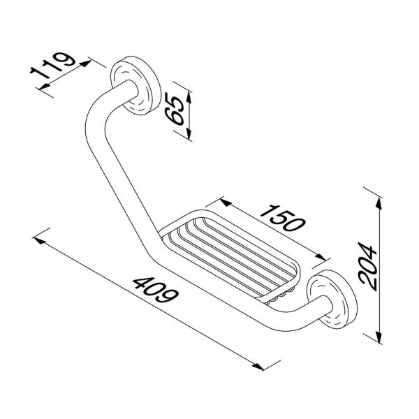 Grab rail 40 cm with soap holder Chrome (915528) - Image 3