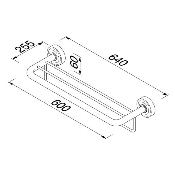 Towel rail with shelf 60 cm Chrome (915552) - Image 4