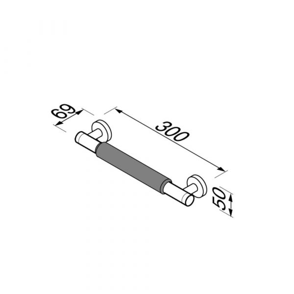 Grab rail 30 cm Chrome (includes anti-slip handle) (915806-62) - Image 3