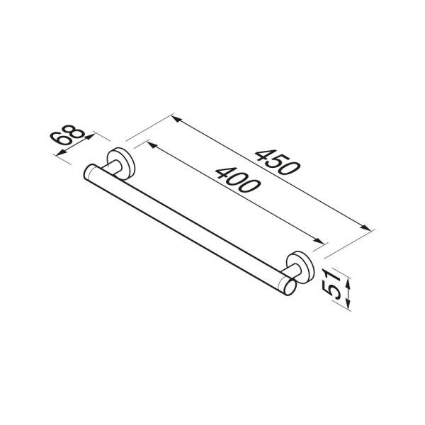 Grab rail 45 cm Chrome (915807-02-45) - Image 4