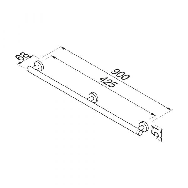 Grab rail 90 cm Chrome (915807-02-90) - Image 3