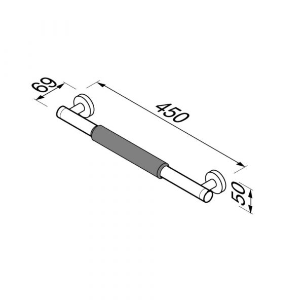 Grab rail 45 cm Chrome (anti-slip handle included) (915807-62-45) - Image 3