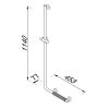 Shower riser rail with grab rail Chrome - Left-handed (anti-slip handle included) (915825-62-L) - Image 3