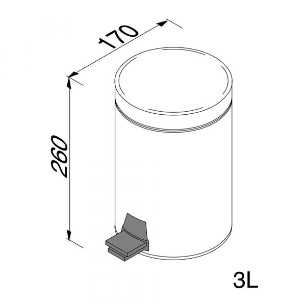 Pedal bin 3 litres freestanding Brushed gold (91634-07) - Image 6
