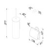Toilet accessories set - Toilet brush and holder - Toilet roll holder with cover - Towel hook - Brushed stainless steel (916500-05-115) - Image 7