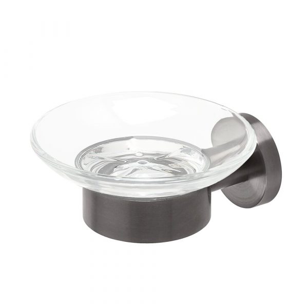 Soap holder with glass Brushed metal black (916503-09) - Image 2