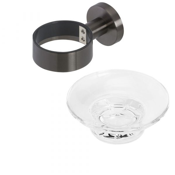 Soap holder with glass Brushed metal black (916503-09) - Image 3