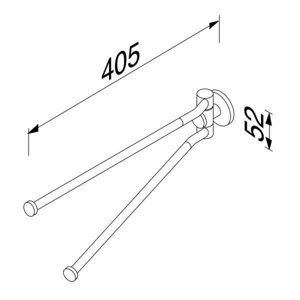 Towel rail with 2 arms Chrome (916505-02) - Image 5
