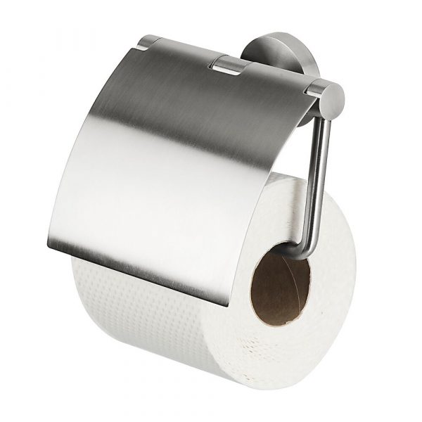 Toilet roll holder with cover Brushed stainless steel (916508-05)