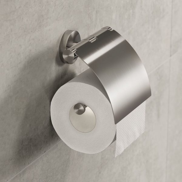 Toilet roll holder with cover Brushed stainless steel (916508-05) - Image 3