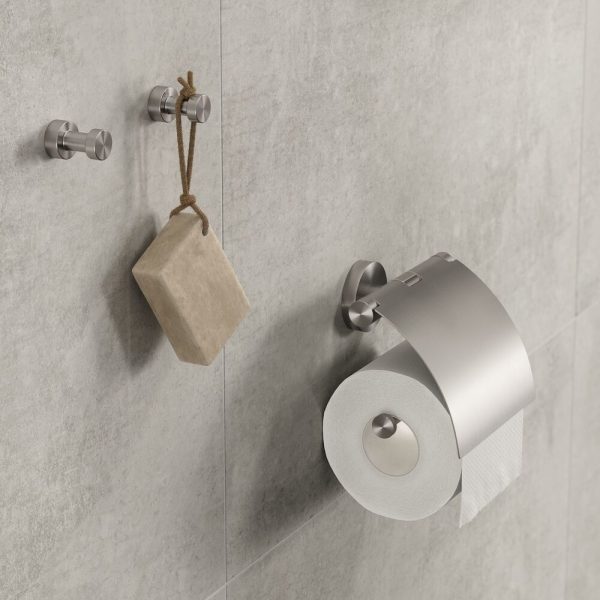 Toilet roll holder with cover Brushed stainless steel (916508-05) - Image 4