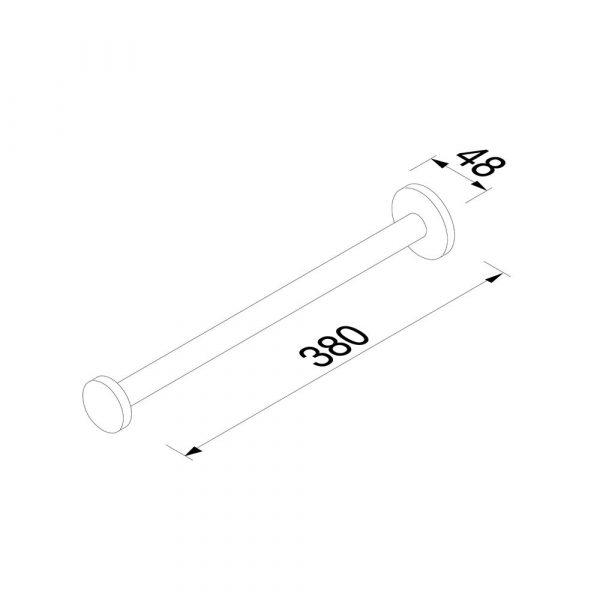 Towel rail with 1 arm Brushed stainless steel (916519-05) - Image 7