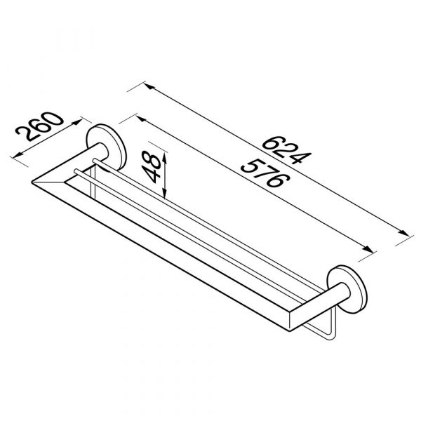 Towel rail with shelf 60 cm Black (916552-06) - Image 5