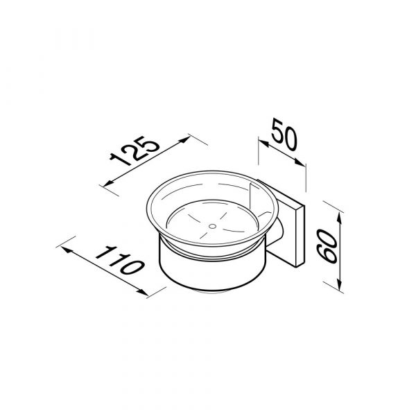 Soap holder with glass Chrome (916803-02) - Image 2