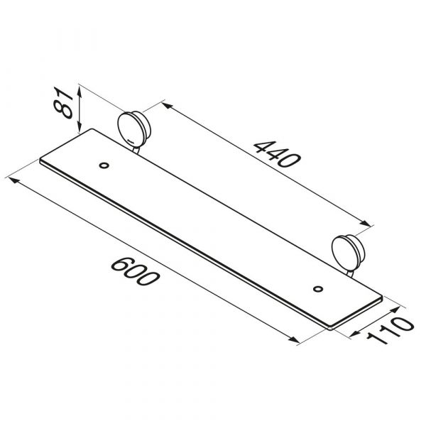 Bathroom shelf 60 cm Chrome (917201-02-60-ABS) - Image 5
