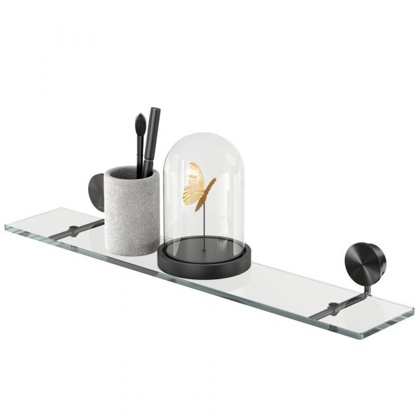 Bathroom shelf 60 cm Brushed metal black (917201-09-60)