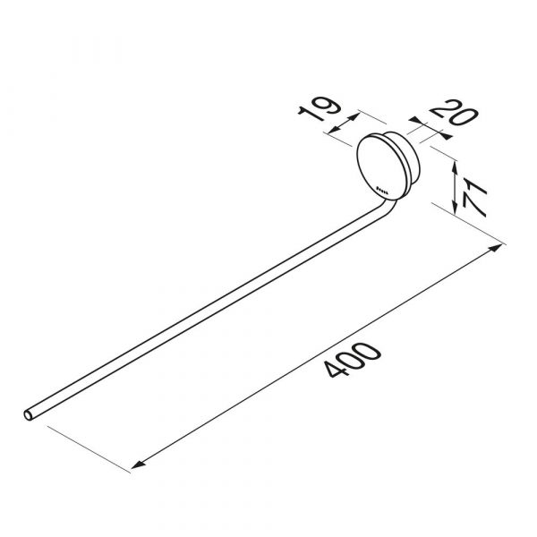 Towel rail with 1 arm Black (917205-06) - Image 4