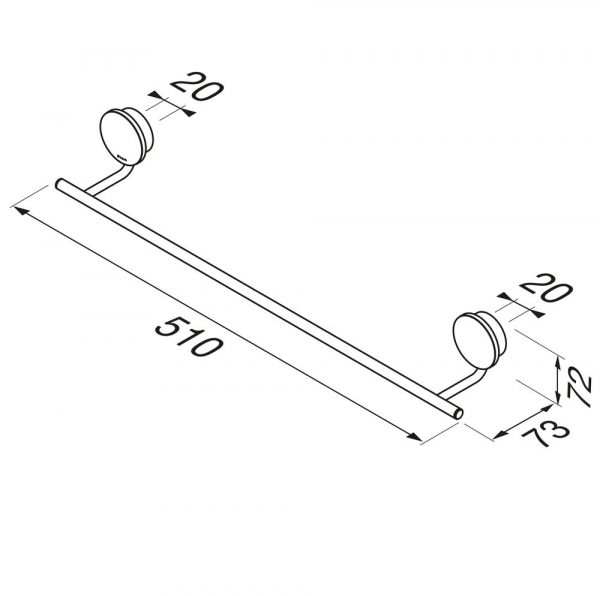 Towel rail 45 cm Brushed stainless steel (917207-05-45) - Image 4