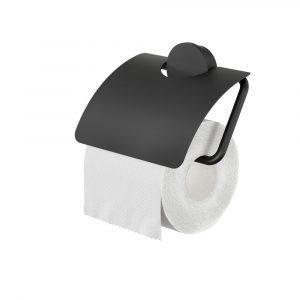 Toilet roll holder with cover Black (917208-06)