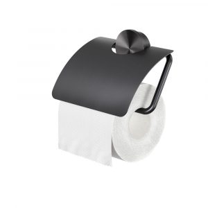 Toilet roll holder with cover Brushed metal black (917208-09)