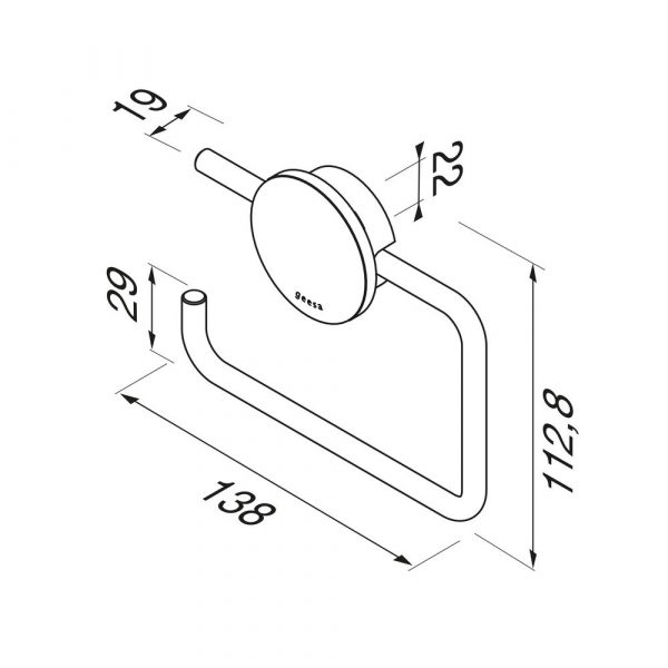 Toilet roll holder without cover Chrome (917209-02-ABS) - Image 4