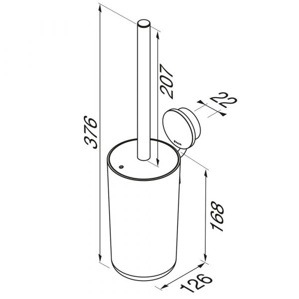 Toilet brush and holder Chrome (917211-02-ABS) - Image 4