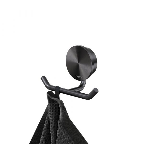 Towel hook double Brushed metal black (917215-09)