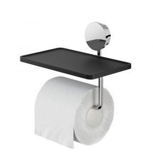 Toilet roll holder with shelf Chrome (917224-02-ABS)