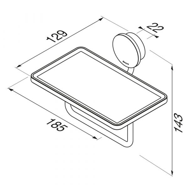 Toilet roll holder with shelf Brushed stainless steel (917224-05) - Image 4