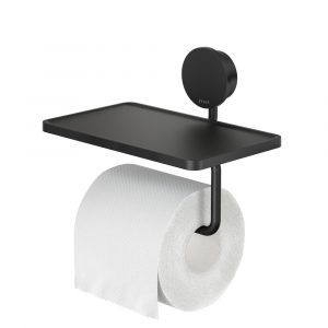 Toilet roll holder with shelf Black (917224-06)