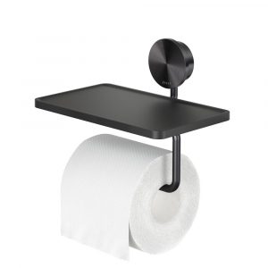 Toilet roll holder with shelf Brushed metal black (917224-09)