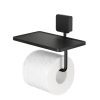 Toilet roll holder with shelf Black (917924-06-A)