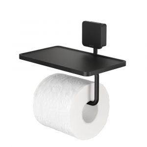 Toilet roll holder with shelf Black (917924-06-A)