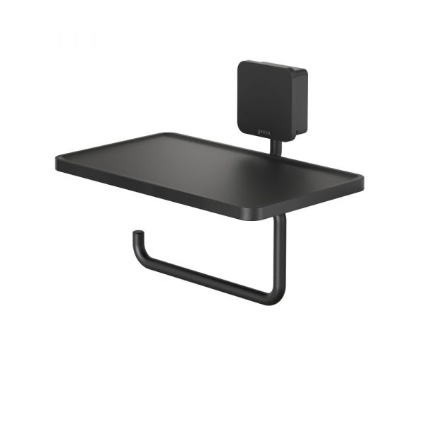 Toilet roll holder with shelf Black (917924-06-A) - Image 2