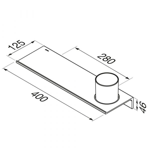 Bathroom shelf 40 cm Black with glass (918202-06-400) - Image 9
