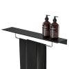 Bathroom shelf 60 cm Black with towel rail 40 cm Brushed stainless steel (918207-05-600) - Image 2