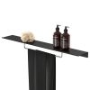 Bathroom shelf 80 cm Black with towel rail 40 cm Brushed stainless steel (918207-05-800) - Image 2